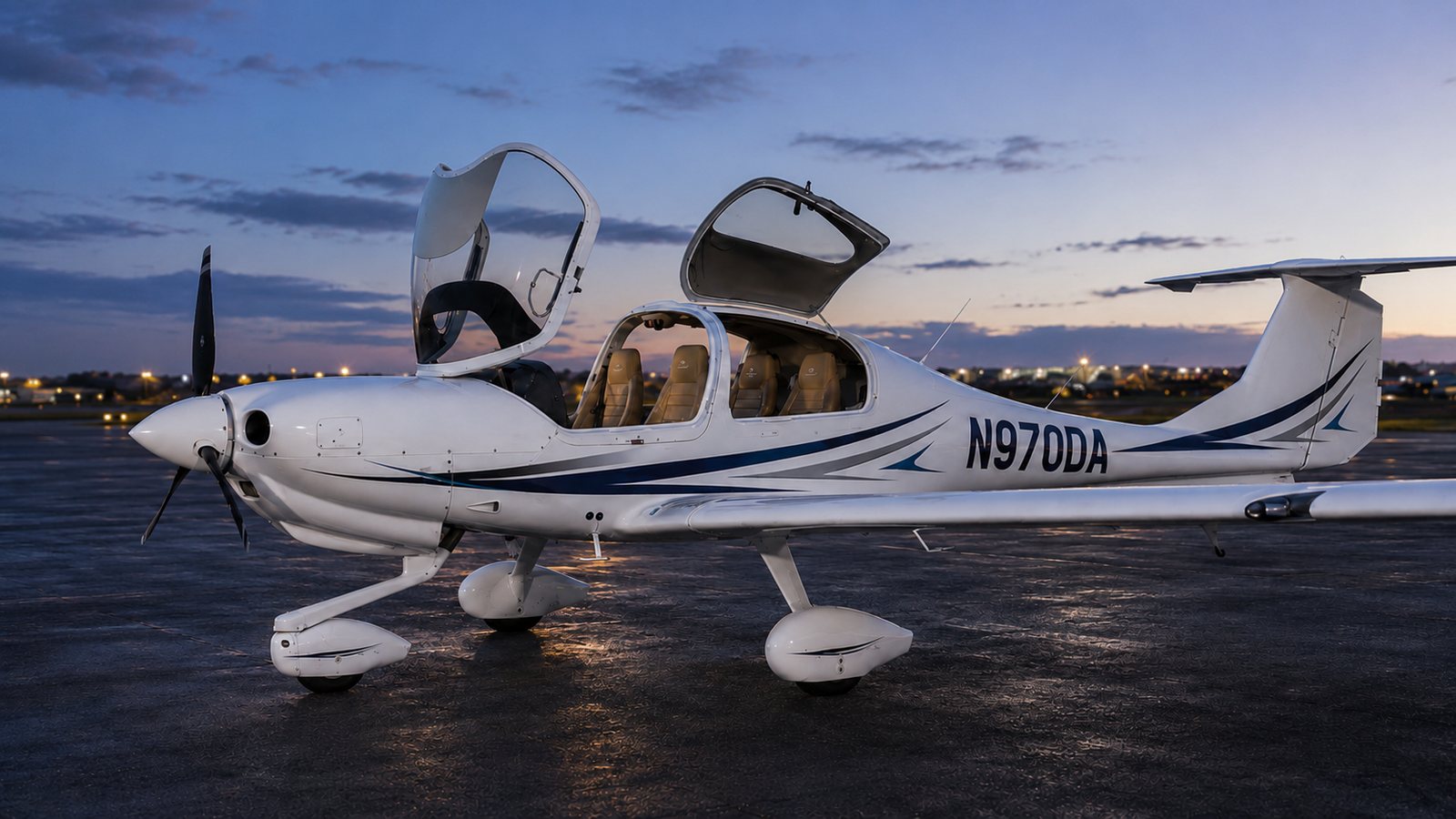 N970DA — Diamond DA40 NG with FADEC single-lever power control at KCHS